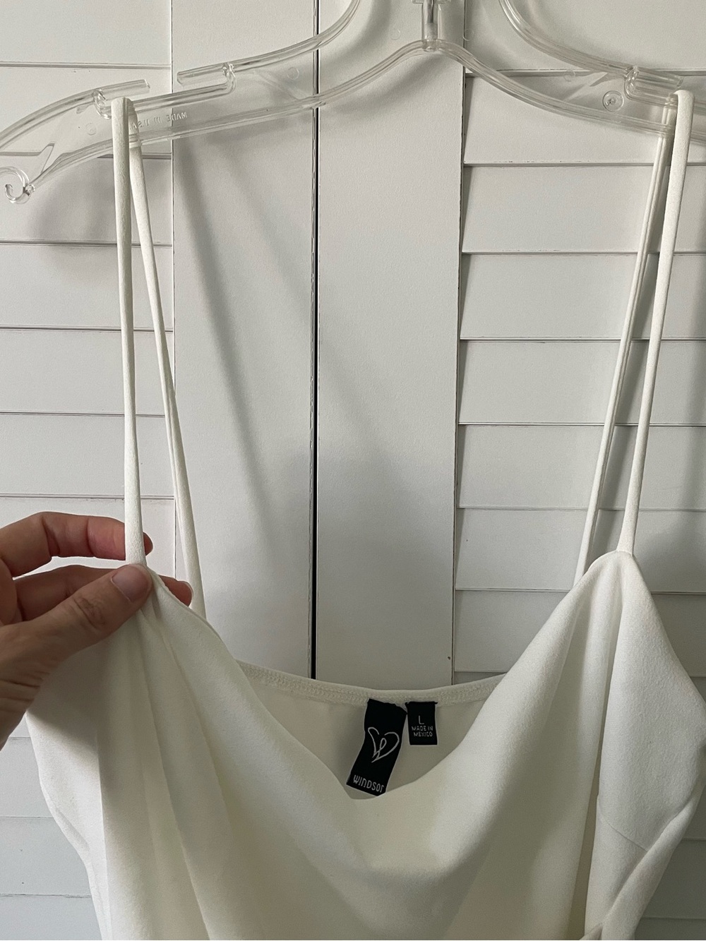 Windsor White Cowl Neck Mini Dress/Skort with Spaghetti Straps - Picture 6 of 6